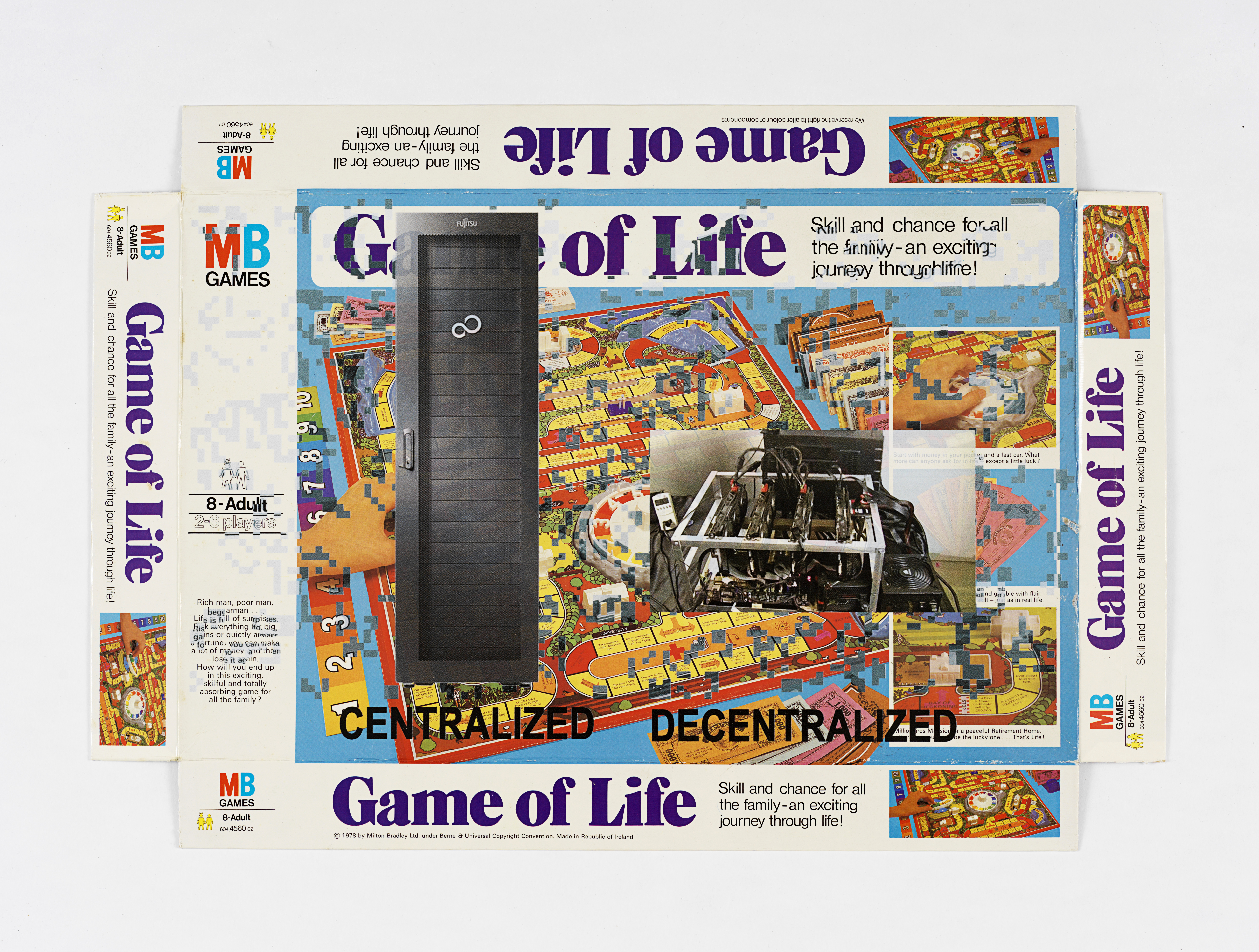 UNCANNY VALUES Centralized vs Decentralized Conway’s Game of Life Box Lid Overprint: 1978